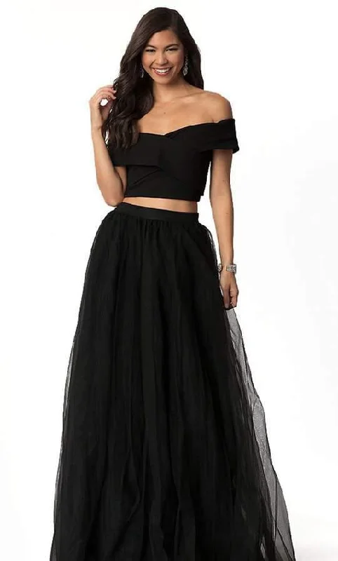 Women's High Street Fashion Harper And Lemon - Two-Piece Off-Shoulder Croptop Tulle Gown 221112SC