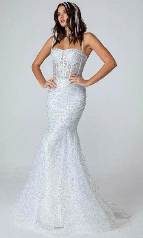 Elegant Women's Clothing Eureka Fashion - 9911 Sleeveless Glitter Trumpet Prom Gown