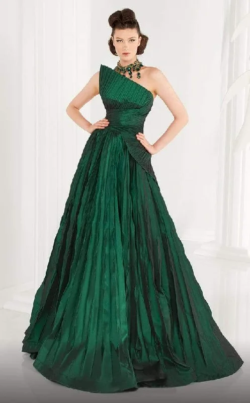 Flash Sales This Week MNM COUTURE - 2558 Asymmetrical Pleated Ballgown