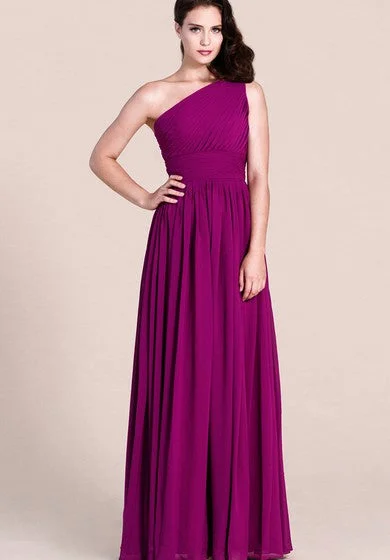 Women's Evening Clothes Chic One-shoulder Long Gown With Pleats