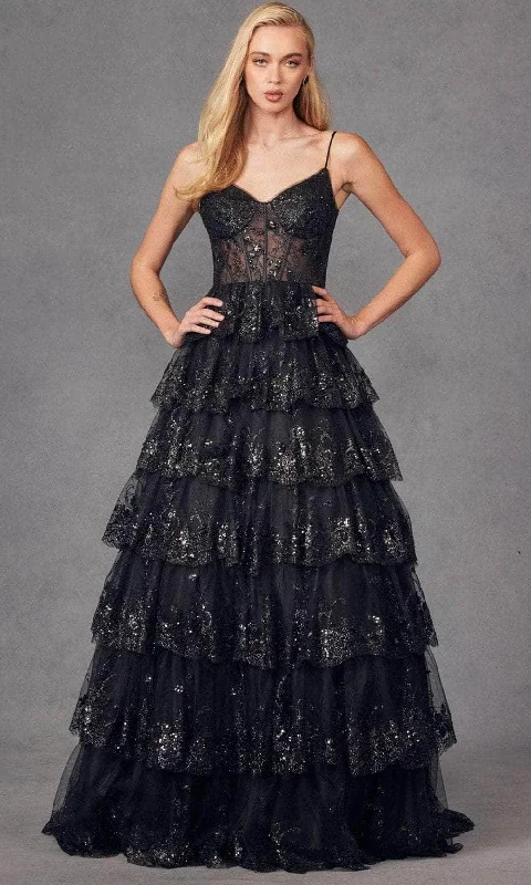 Sale On Sale Juliet Dresses JT2454K - Ruffled Skirt Sequin Lace Gown