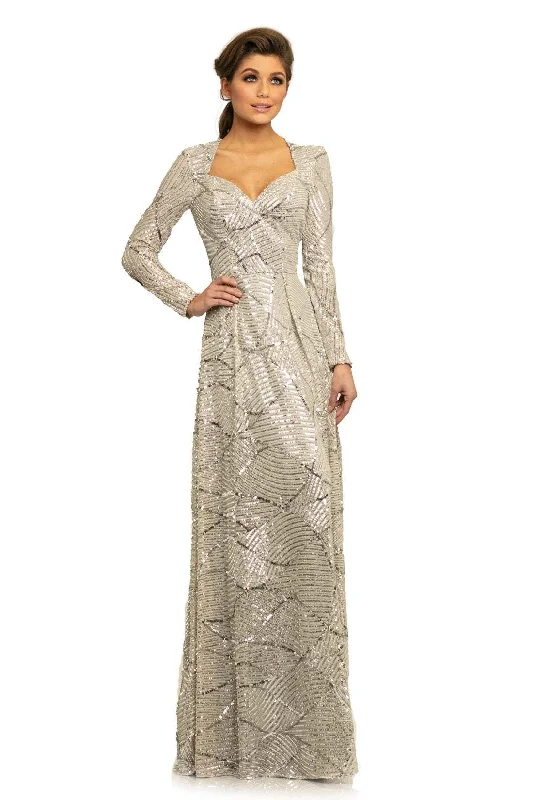 Classic Clothes For Women Johnathan Kayne - Full Sequin Queen Anne Neckline Gown 9250SC