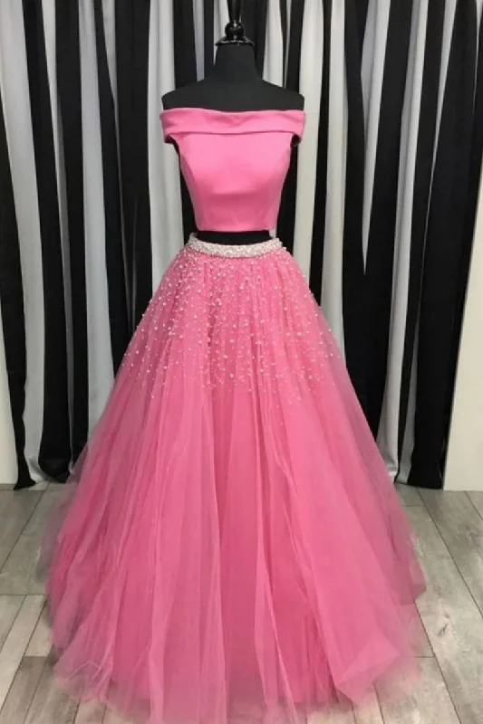 Women's Clothing Apparel Sets Ball Gown Tulle Two Piece Prom Dress