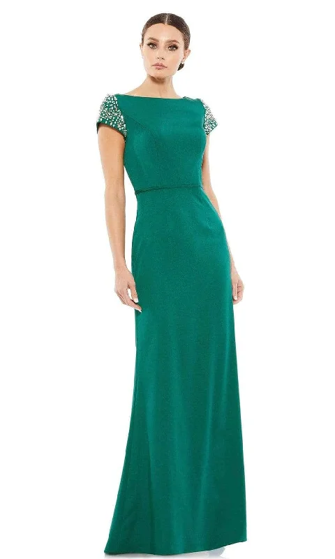 Women's Evening Wear Mac Duggal - 55718 Bateau Neck Embellished Formal Gown