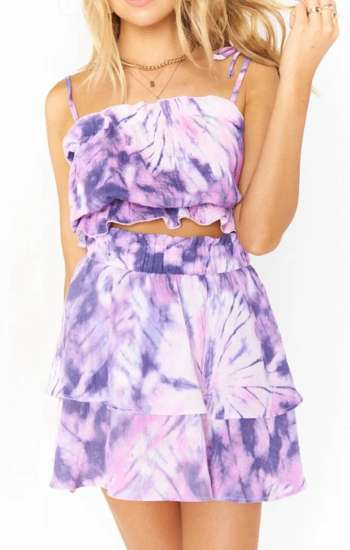 Women's Evening Wear Outfit Aiden Mini Skirt In Purple Tie Dye