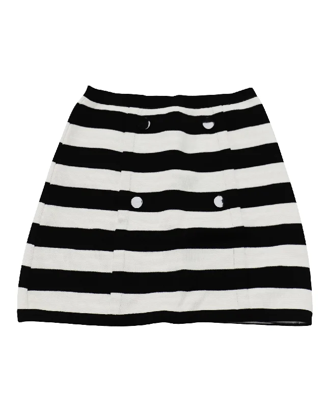 Elegant Women's Clothing Missoni Striped Knit Mini Skirt in Black Cotton