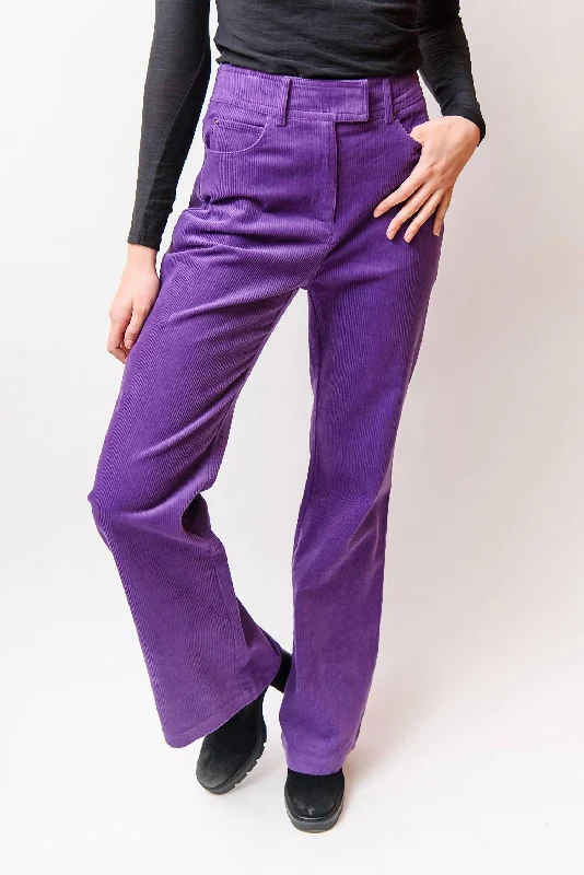 Fashionable Women's Clothes June Corduroy Pant In Purple