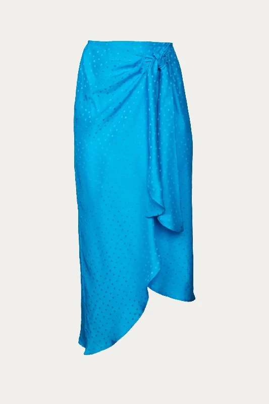 Casual Outfit For Women Skirt In Turquoise Jacquard