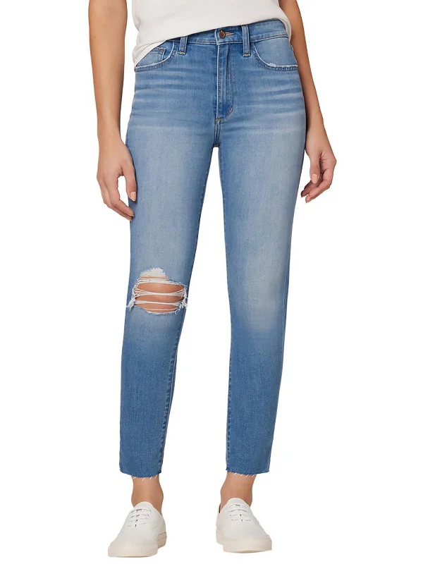 Affordable Women's Garments Womens Raw Hem Destroyed Boyfriend Jeans