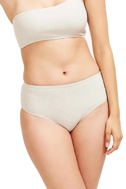 Trendy Outfits For Ladies Serena Mid-Rise Bikini Bottom In Platinum Texture Fabric