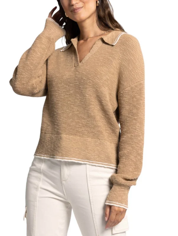 Women's Stylish Professional Garments Joel Sweater In Tan