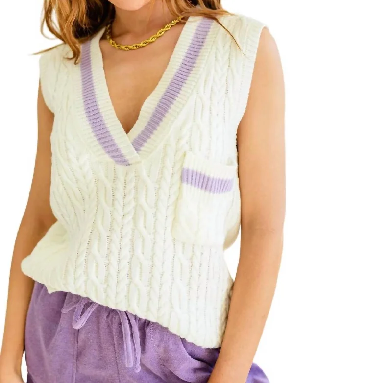 Women's Clothing Stores Power Girl Sweater Vest In White