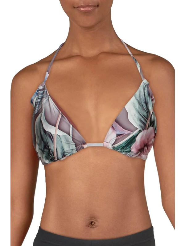 Casual and Comfortable Outfits Womens Ruched Printed Bikini Swim Top