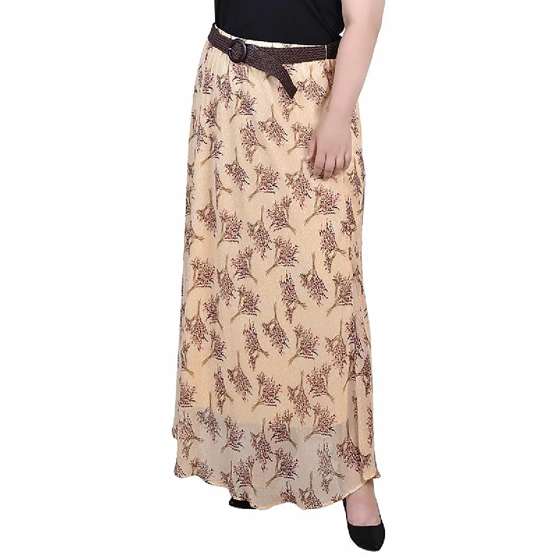 Women's Casual Wear Clothing Plus Womens Full Length Printed Maxi Skirt