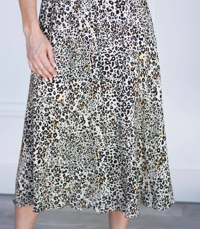 Sustainable Women's Clothing The Haven Skirt In Beige Leopard