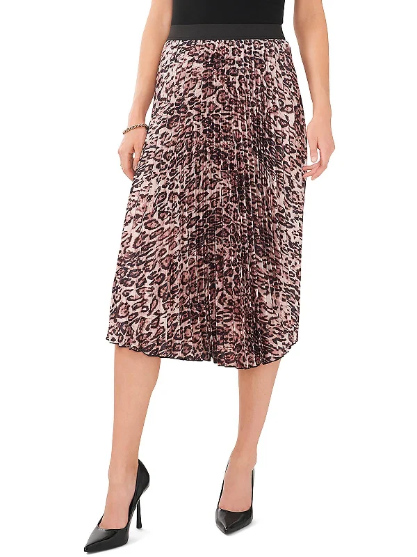 Chic Women's Clothing Online Womens Midi Animal Print Pleated Skirt