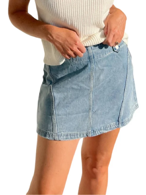 Fashionable Casual Tops All Too Well Denim Mini Skirt