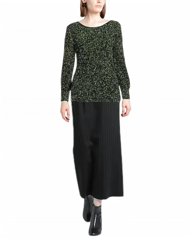 Elegant Clothing For Women Speckle Sweater In Green