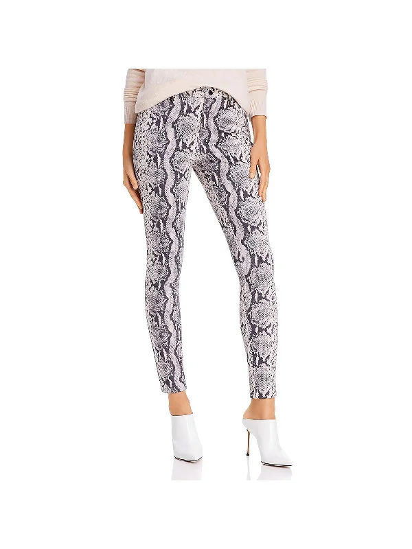 Women's Luxury Garments Womens Snake Print Ankle Skinny Pants