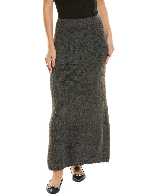 Sustainable Fashion Clothing For Women Seraphina Fuzzy Eyelash Cashmere-Blend Maxi Skirt