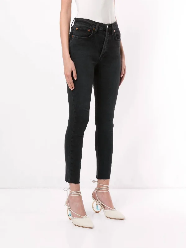 Elegant Women's Evening Garments 1893Whrac High Rise Ankle Crop Jeans In Black