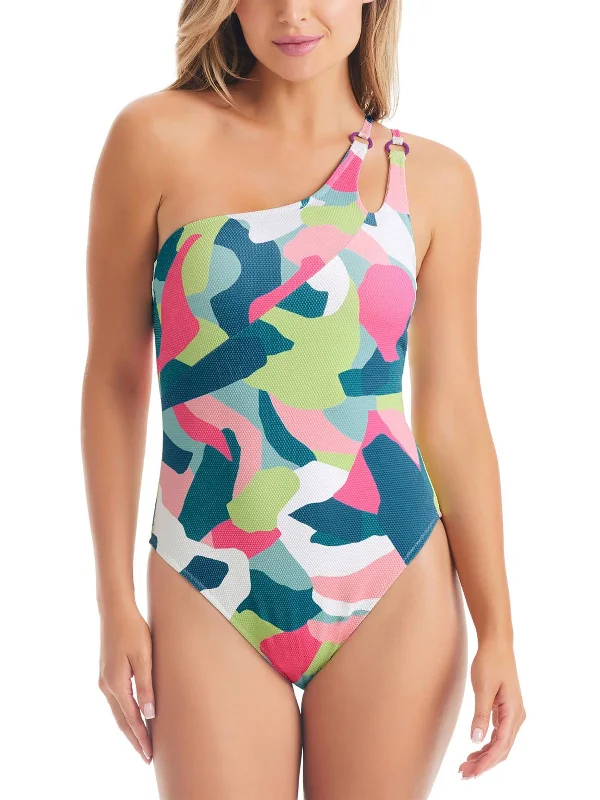 Clothes For Women Womens Textured Printed One-Piece Swimsuit