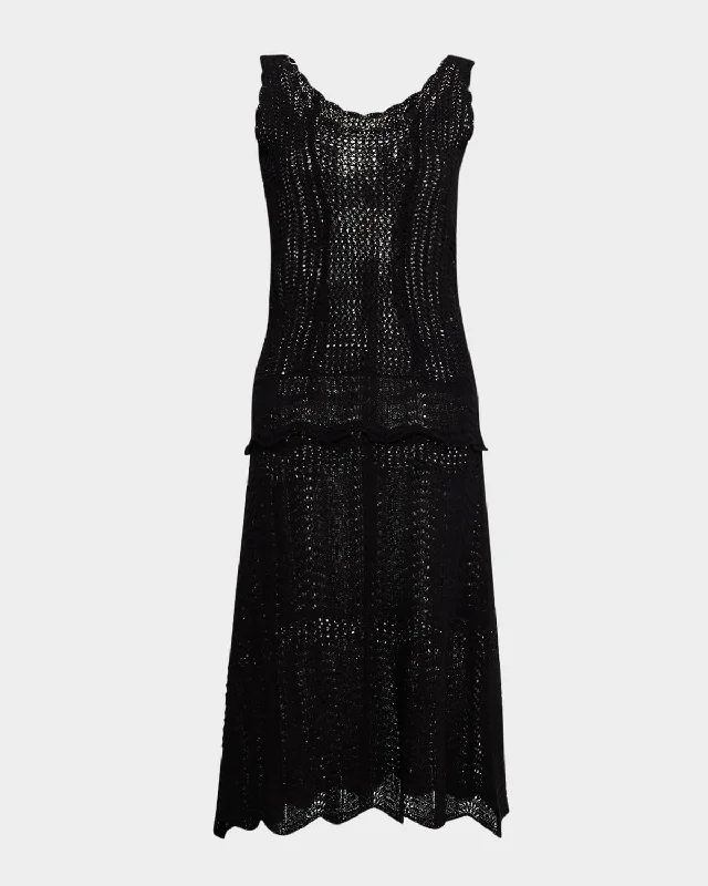 Women's Evening Apparel Crochet Scoop-Neck Tank Dress