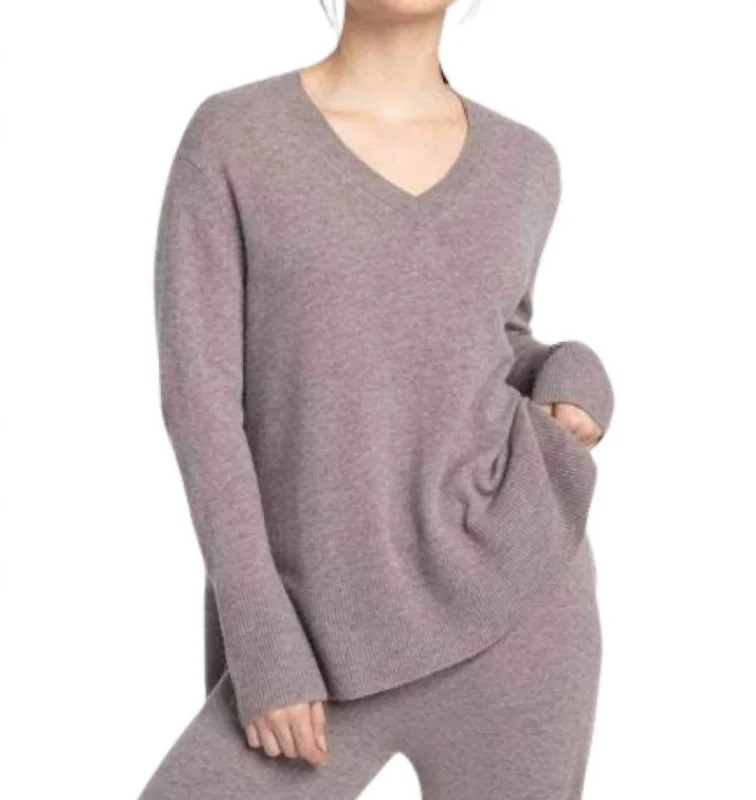 Exclusive Discount V Neck Sweater In Plum