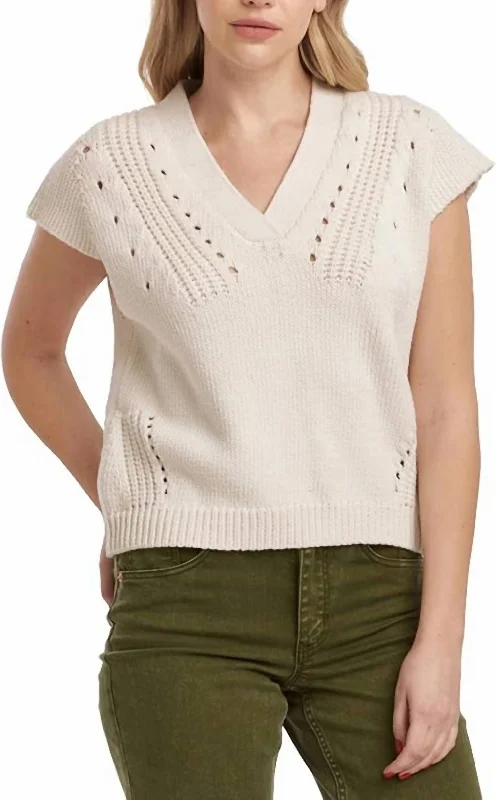 Trendy Boutique Online Una Sweater Top In Ivory