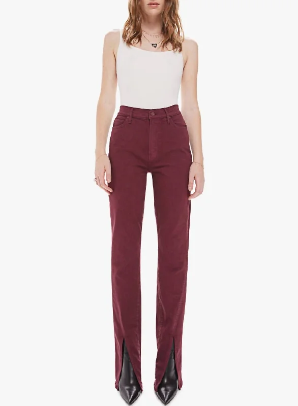 Women's High-Fashion Apparel Rascal Slice Up Jean In Burgundy