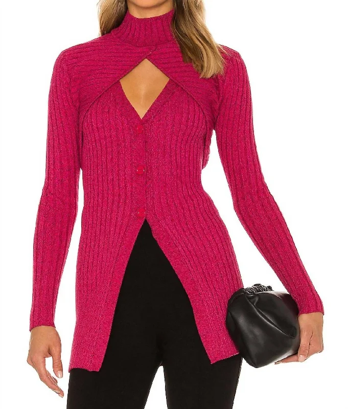 Women's Seasonal Clothes Garner Knit Top In Fuchsia Multi