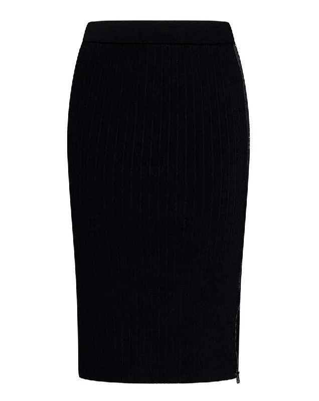 Women's Clothing Boutique Tom Ford Womens Black Silk Blend Midi Pencil Skirt In Black