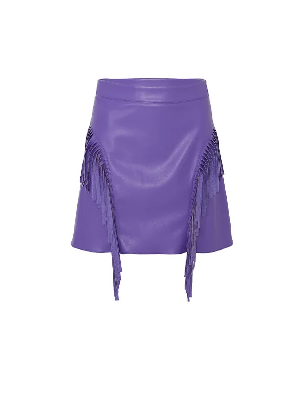 Stylish Outerwear Clothing For Women Fringe Faux Suede Mini Skirt