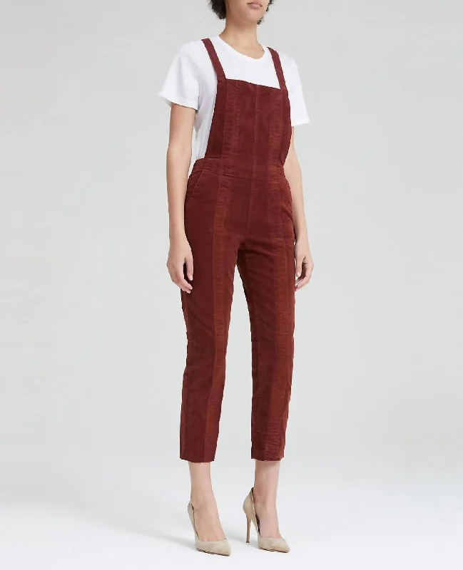 Women's Plus-Size Apparel Pleated Isabelle Overall In Rich Crimson