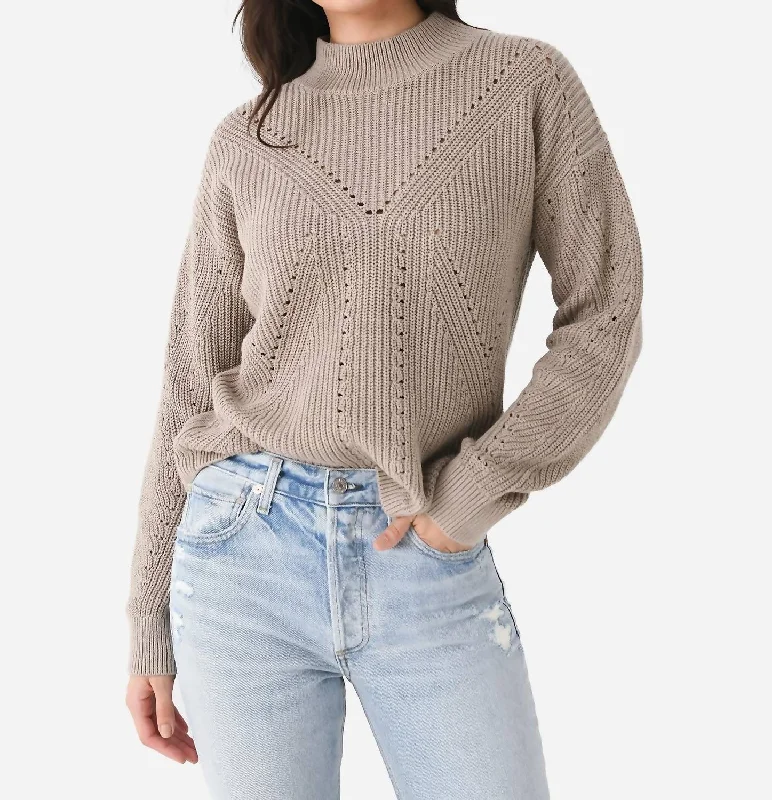 Women's Clothes for All-Day Comfort and Style Mock Neck Sweater In Mushroom