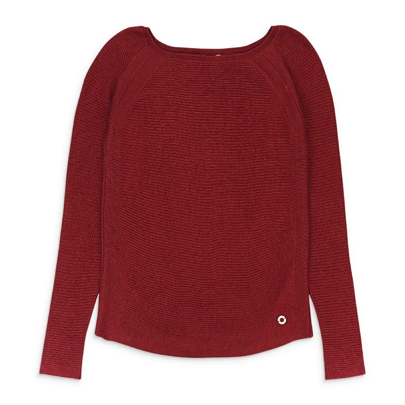 Women's Trendy Garments CASHMERE SET BURGUNDY SWEATER