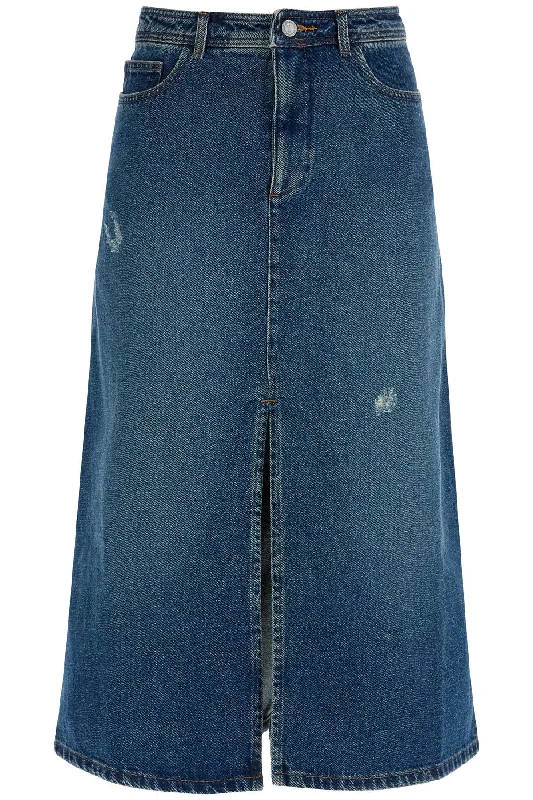 Workwear Fashion for Women A.P.C. Women's 'Georgia blue Midi Skirt In