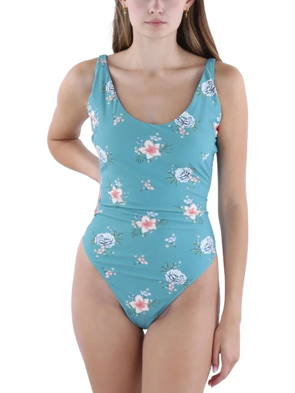 Women's Fashion Essentials Womens Floral Print Pool One-Piece Swimsuit