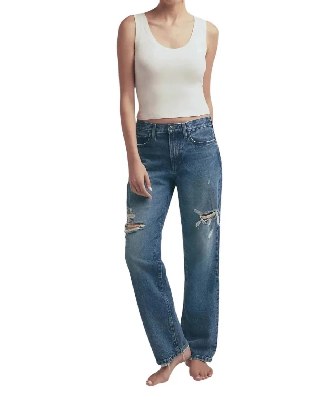 Comfortable Casual Wear Tommy Mid Rise Boyfriend Jeans In Boston