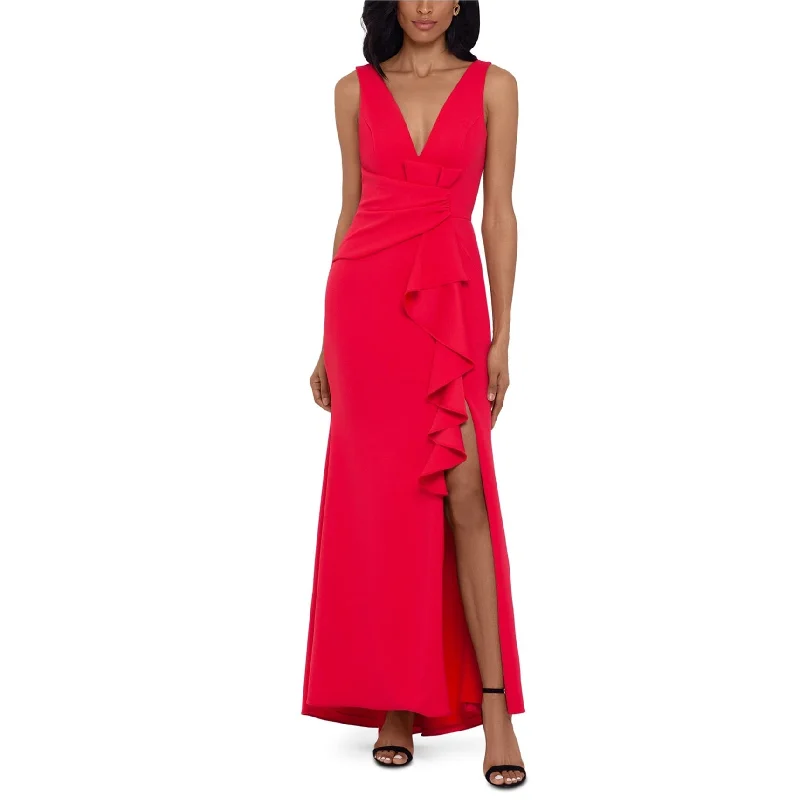 Women's Evening Outfit Betsy & Adam Womens Ruffle Gown Dress