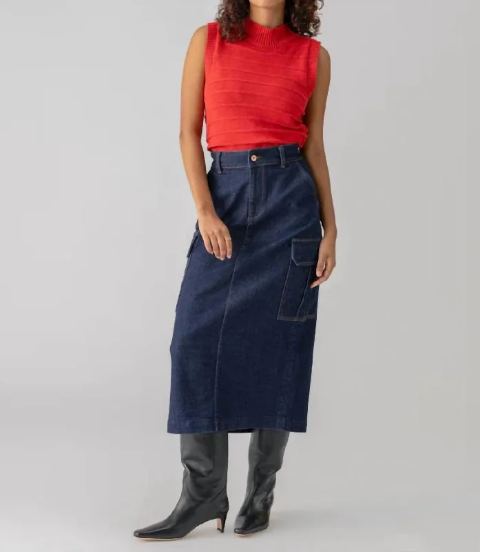 Clothes Women Essential Cargo Midi Skirt In Magnetic