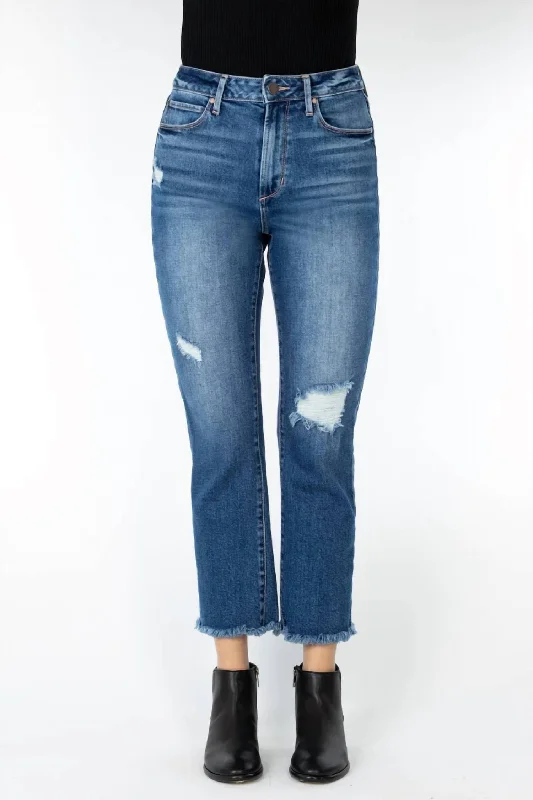 Chic Women's Outfit Ideas Cropped Straight Leg Jeans In Blue