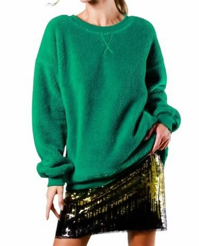 Affordable Luxury Women's Garments Teddy Sweatshirt In Green