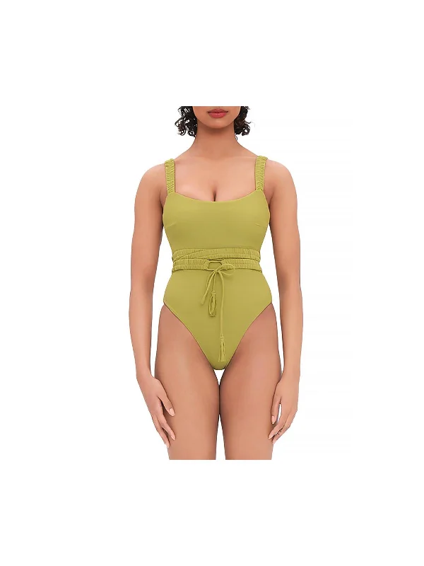 Elegant Women's Fashion Anti Belted  Womens Strappy Nylon One-Piece Swimsuit