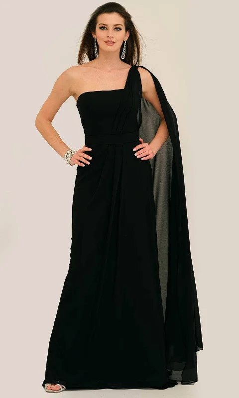 Casual Garments For Women Dave & Johnny 11288 - One Shoulder Cape Prom Gown