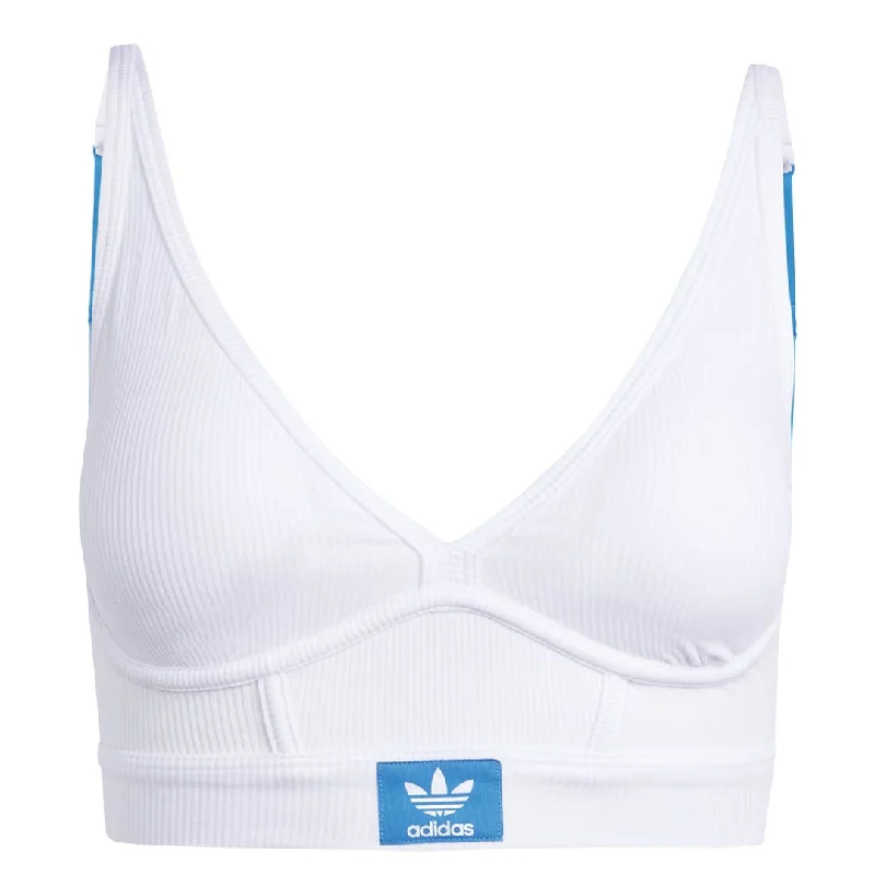 Trendy Women's Outfits for Casual Wear adidas - Women's Adicolor Flex Ribbed Cotton Two-Ply Plunge Brami Bra (GC3842)