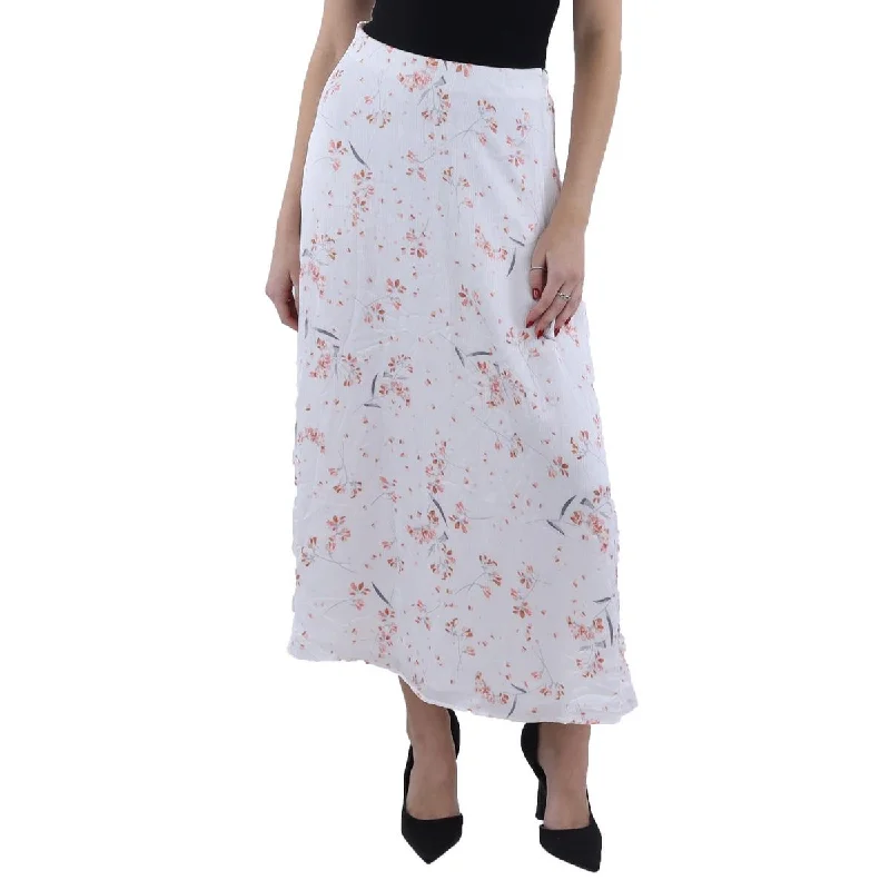 Women's Fashion Clothing Womens Chiffon Floral Print A-Line Skirt