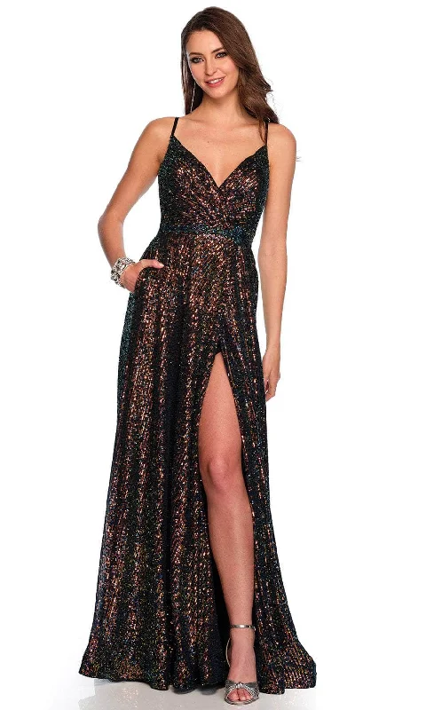 Women's Garments Dave & Johnny 11278 - Sequined A-Line Prom Gown