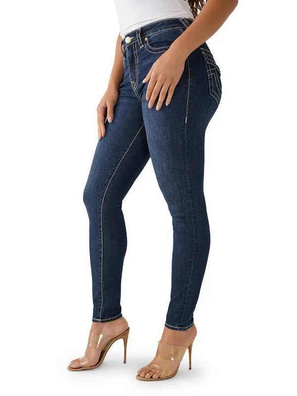 Women's Casual Garments Halle Womens High-Rise Dark Wash Skinny Jeans