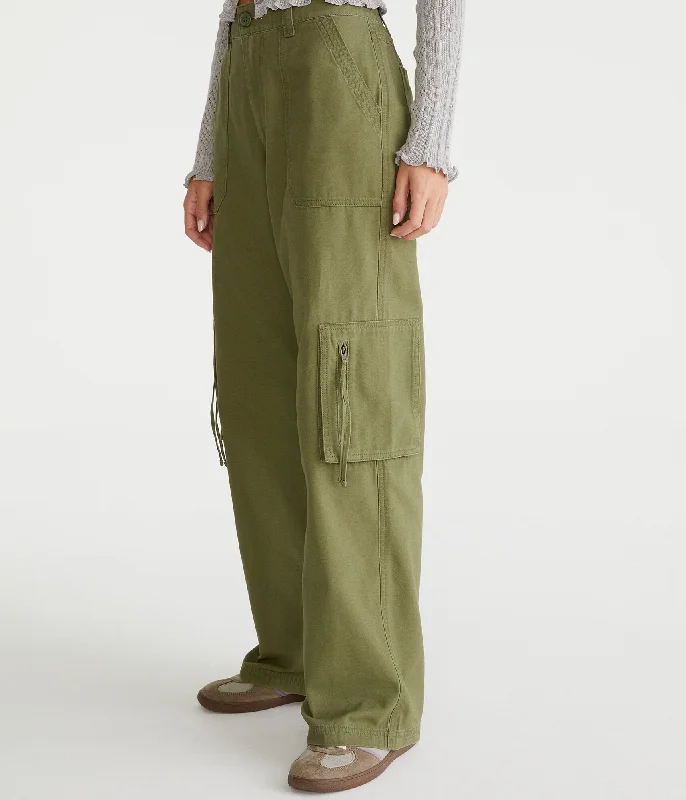 Women's Holiday Attire Aeropostale Mid-Rise Straight Utility Cargo Pants